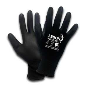 LUVA POLIAMIDA PRETA C/REVESTIMENTO PU POLYBLACK